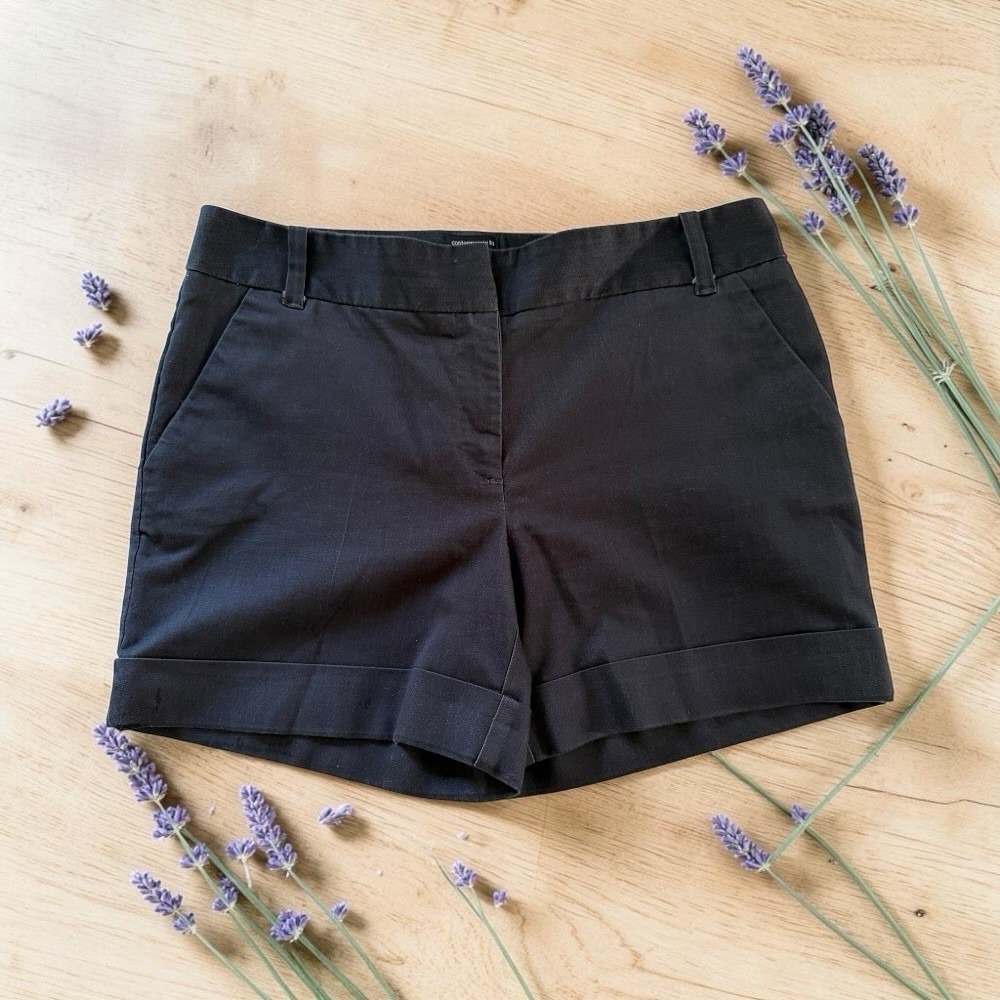 Attention Contemporary Fit Chino Shorts Womens 6 Dark Navy Blue Cuffed Casual